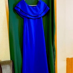 Royal blue slim dress,wear on or off shoulder.